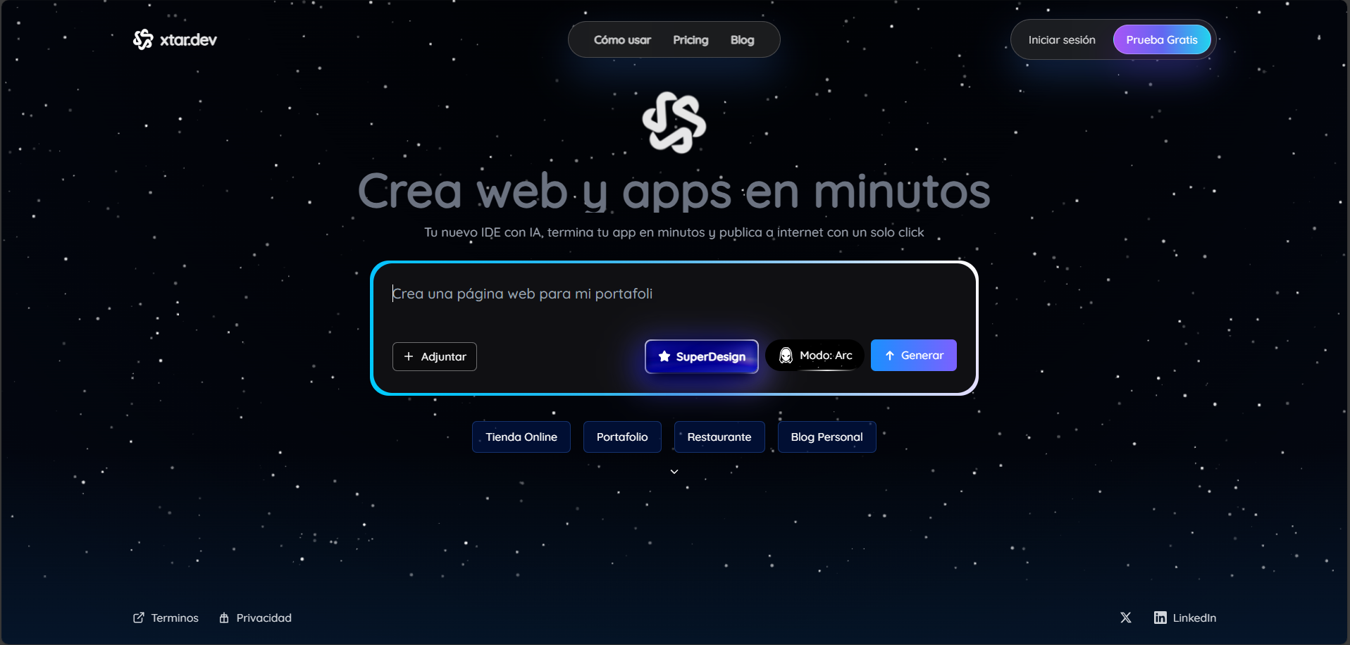Xtar.dev IDE Interface